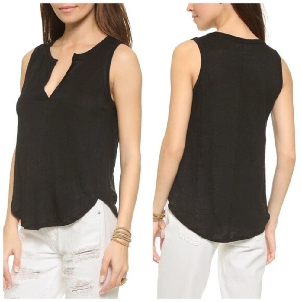 Madewell Jessa Split Neck Gray Heather Tank